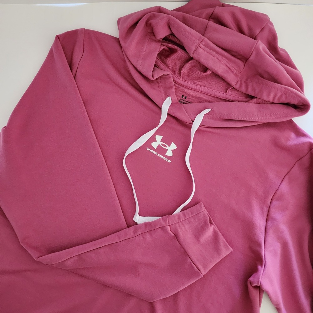 Under Armour Women Loose Fit Pullover Hoodie Pink Medium‎ Pockets